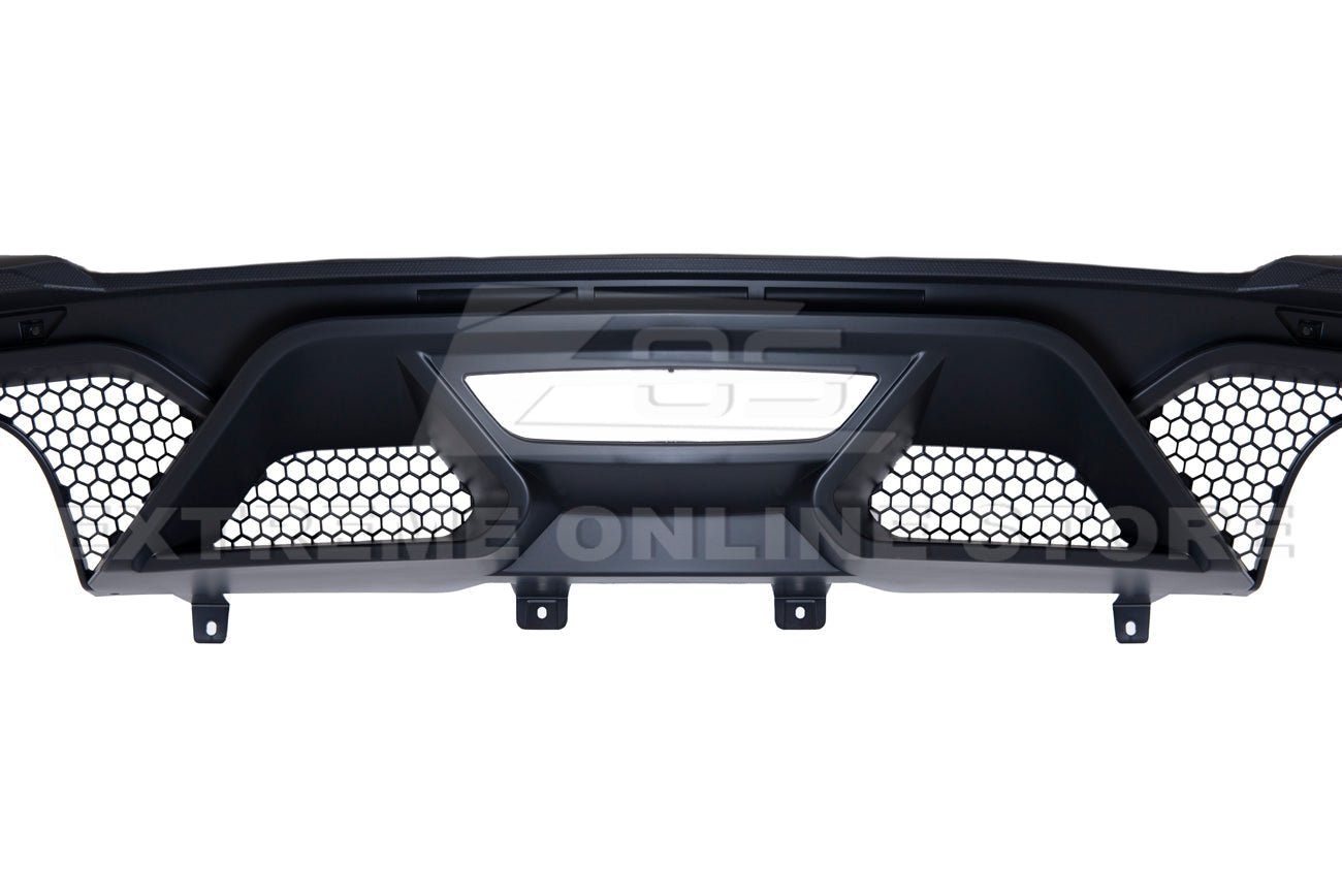 Ford Mustang S550 GT500 Style Rear Diffuser Quad Tips Primer Black 2018-2022