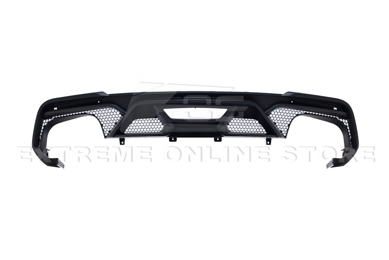 Ford Mustang S550 GT500 Style Rear Diffuser Quad Tips Primer Black 2018-2022