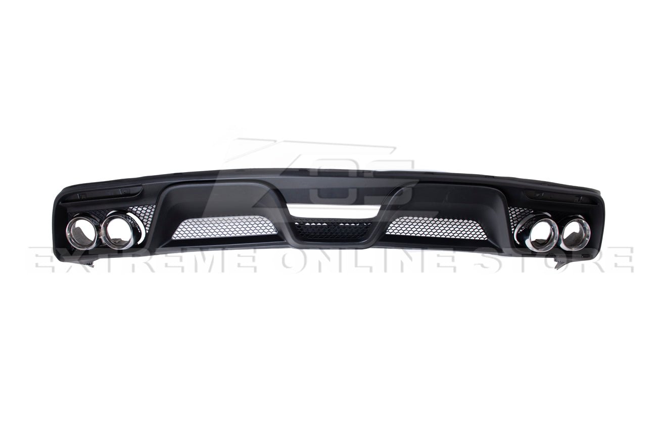Ford Mustang S550 GT350 Style Rear Diffuser Quad Tips Primer Black 2015-2017