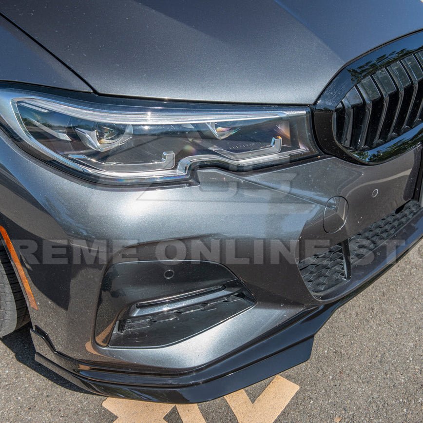 BMW G20 G28 3 Series M Sport EOS Style Gloss Black Front Lip Splitter Side Skirts Kit 2019-Up