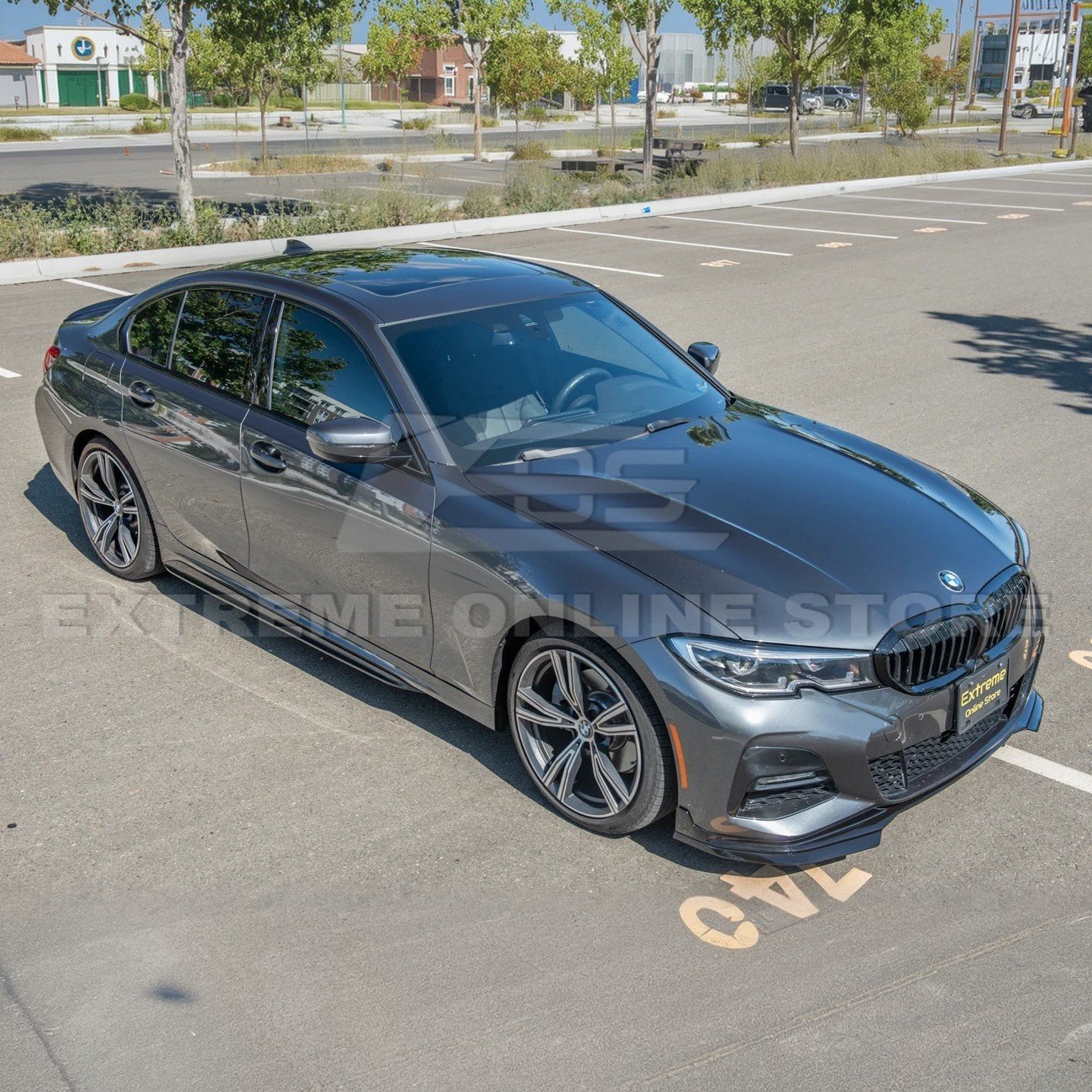 BMW G20 G28 3 Series M Sport EOS Style Gloss Black Front Lip Splitter Side Skirts Kit 2019-Up