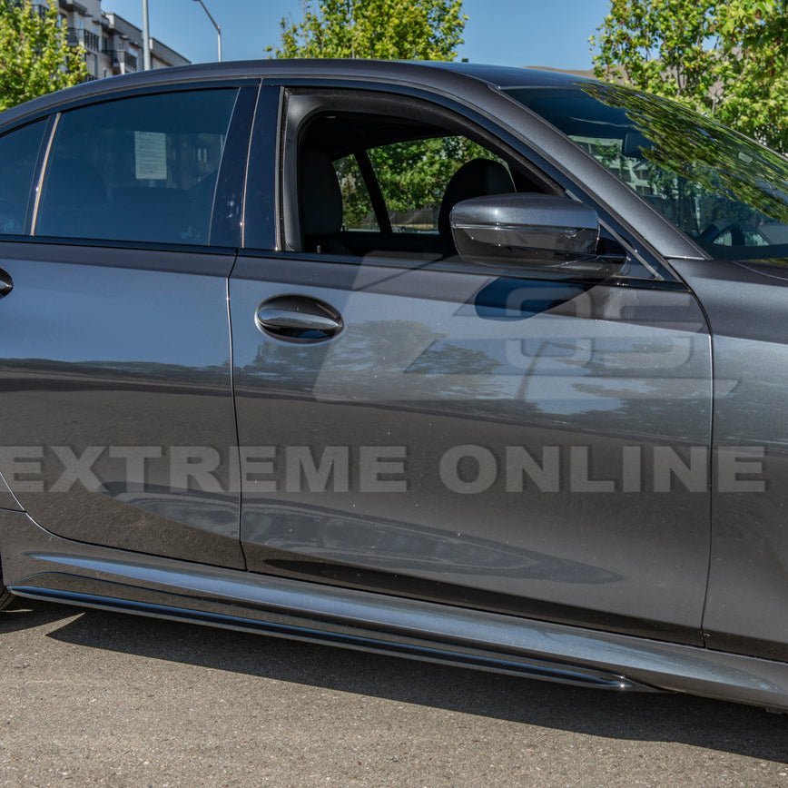 BMW G20 G28 3 Series M Sport M Performance Style Gloss Black Side Skirts Rocker Panel Pair 2019-Up