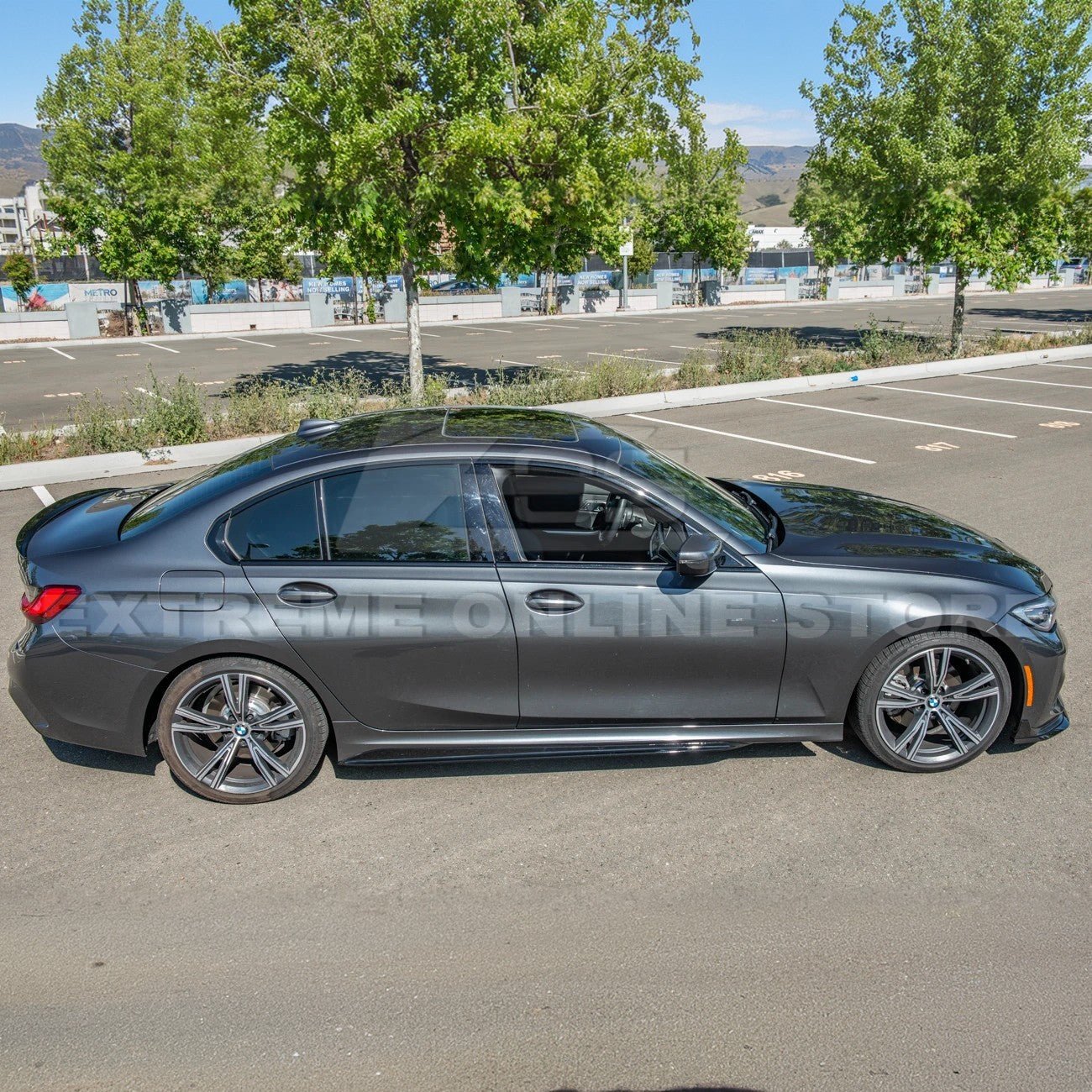 BMW G20 G28 3 Series M Sport EOS Style Gloss Black Front Lip Splitter Side Skirts Kit 2019-Up