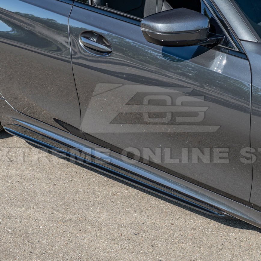 BMW G20 G28 3 Series M Sport M Performance Style Gloss Black Side Skirts Rocker Panel Pair 2019-Up