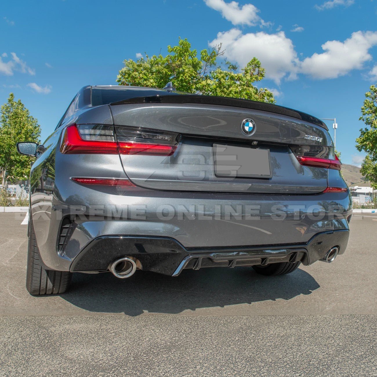 BMW G20 G28 3 Series M Sport EOS Style Gloss Black Front Lip Side Skirts Rear Spoiler Kit 2019-Up