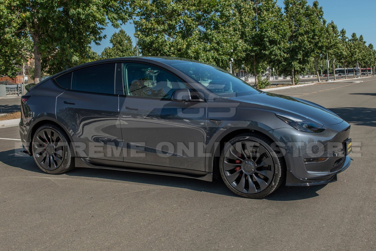 Tesla Model Y Performance Style Gloss Black Side Skirts Rocker Panels 2020-2024
