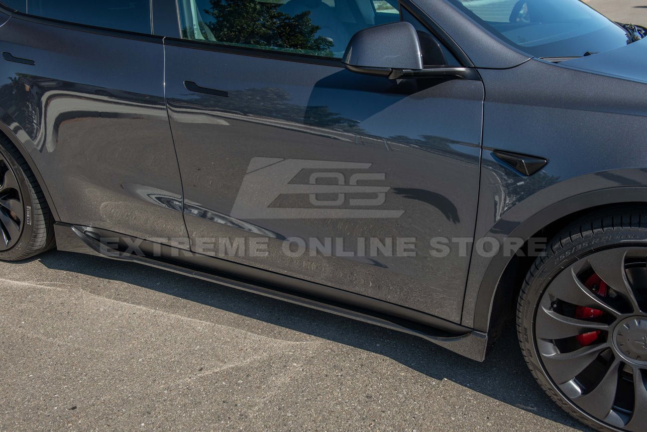 Tesla Model Y Performance Style Gloss Black Side Skirts Rocker Panels 2020-2024