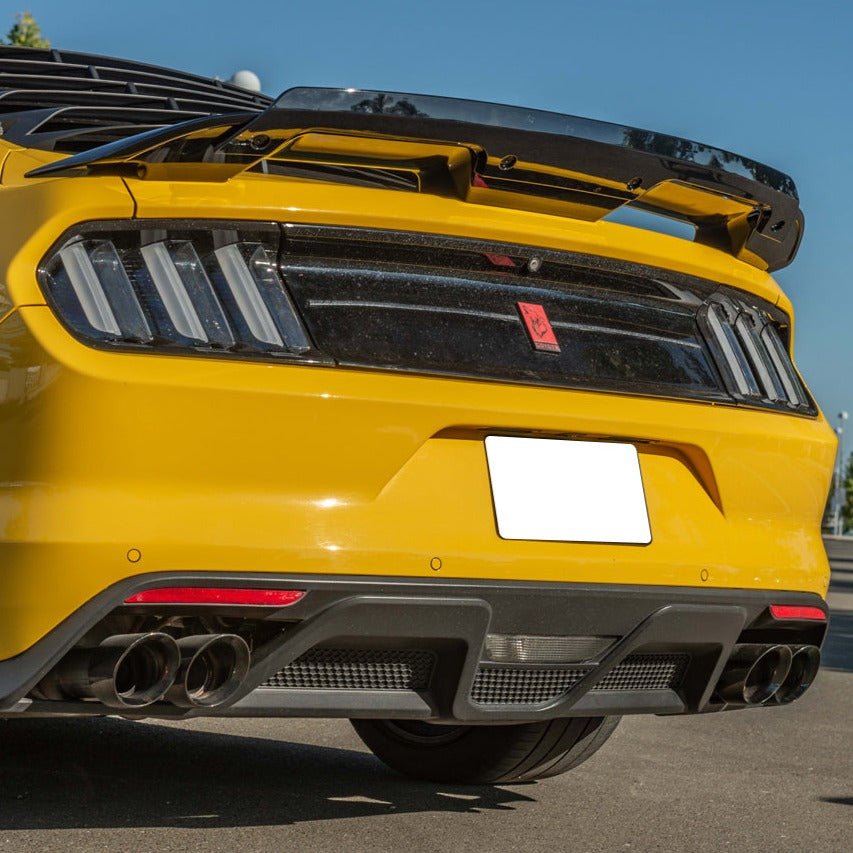 Ford Mustang S550 GT350 Style Rear Diffuser Quad Tips Primer Black 2015-2017