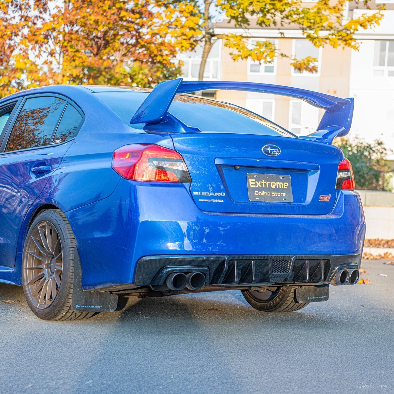 Subaru WRX STI VA Performance Style Gloss Black Carbon Rear Bumper Diffuser 2015-2021