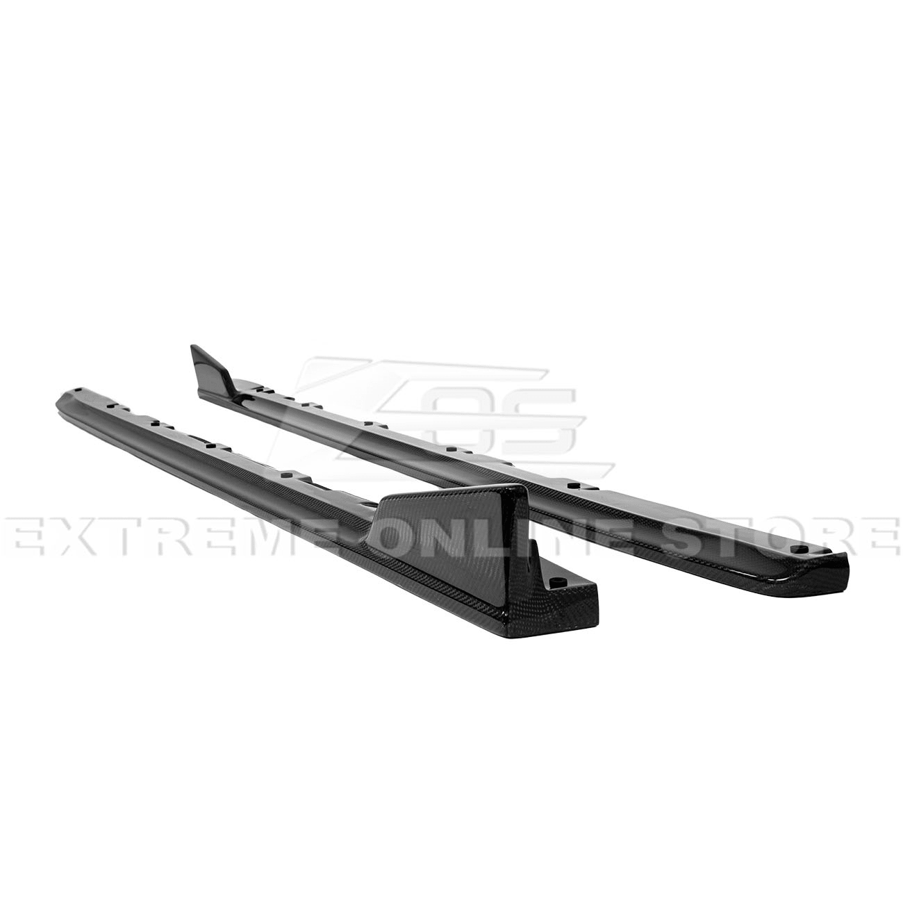 Subaru WRX STI VA CS Version 2 Carbon Fiber Primer Black Side Skirts Rocker Panels 2015-2021