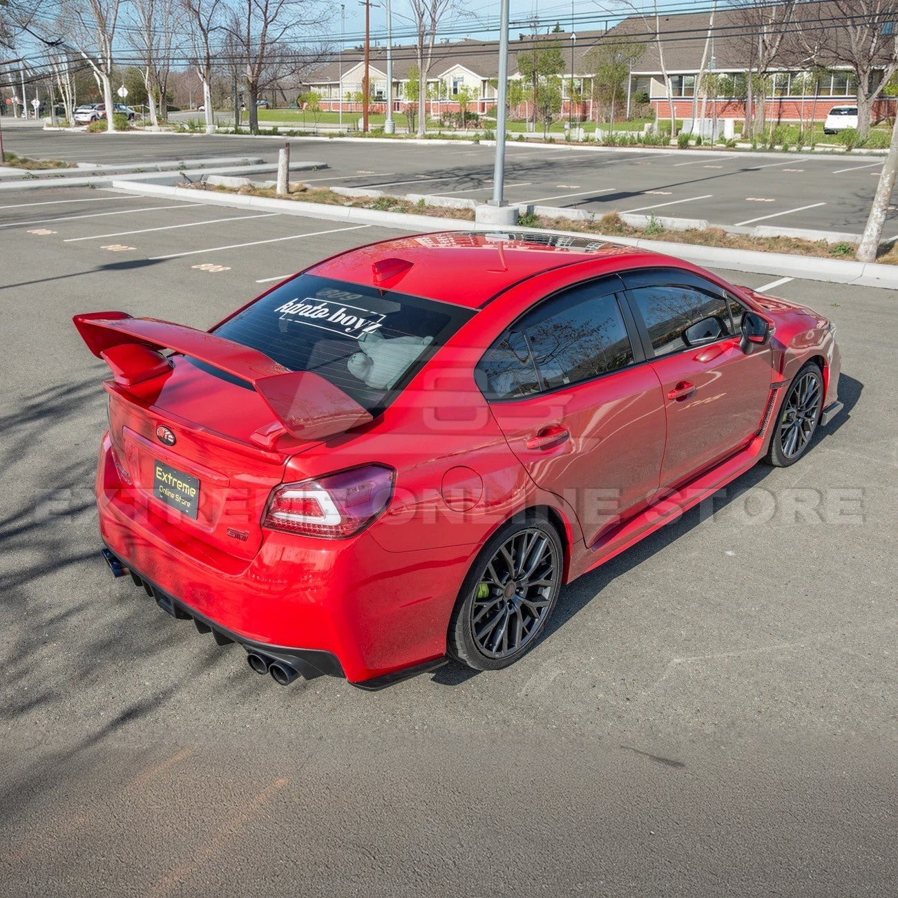 Subaru WRX STI VA CS Style Primer Black Carbon Fiber Rear Apron Lip 2015-2021
