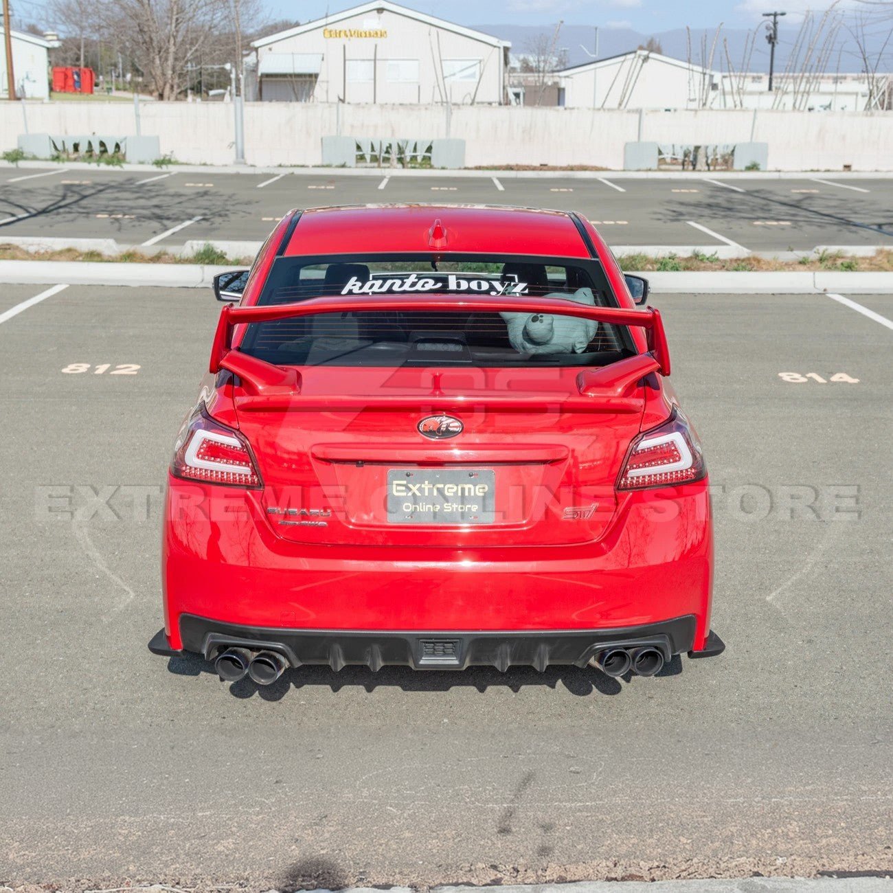 Subaru WRX STI VA CS Style Primer Black Carbon Fiber Rear Apron Lip 2015-2021