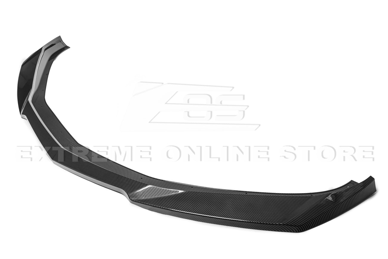 Chevrolet Camaro 6th Gen ZL1 Conversion Gloss Black Carbon Fiber Front Lip Splitter Side Skirts Kit 2019-2024