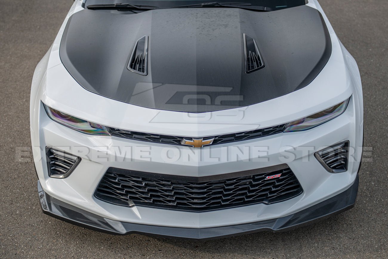 Chevrolet Camaro 6th Gen SS ZL1 Conversion Gloss Black Carbon Fiber Front Lip Splitter 2016-2018