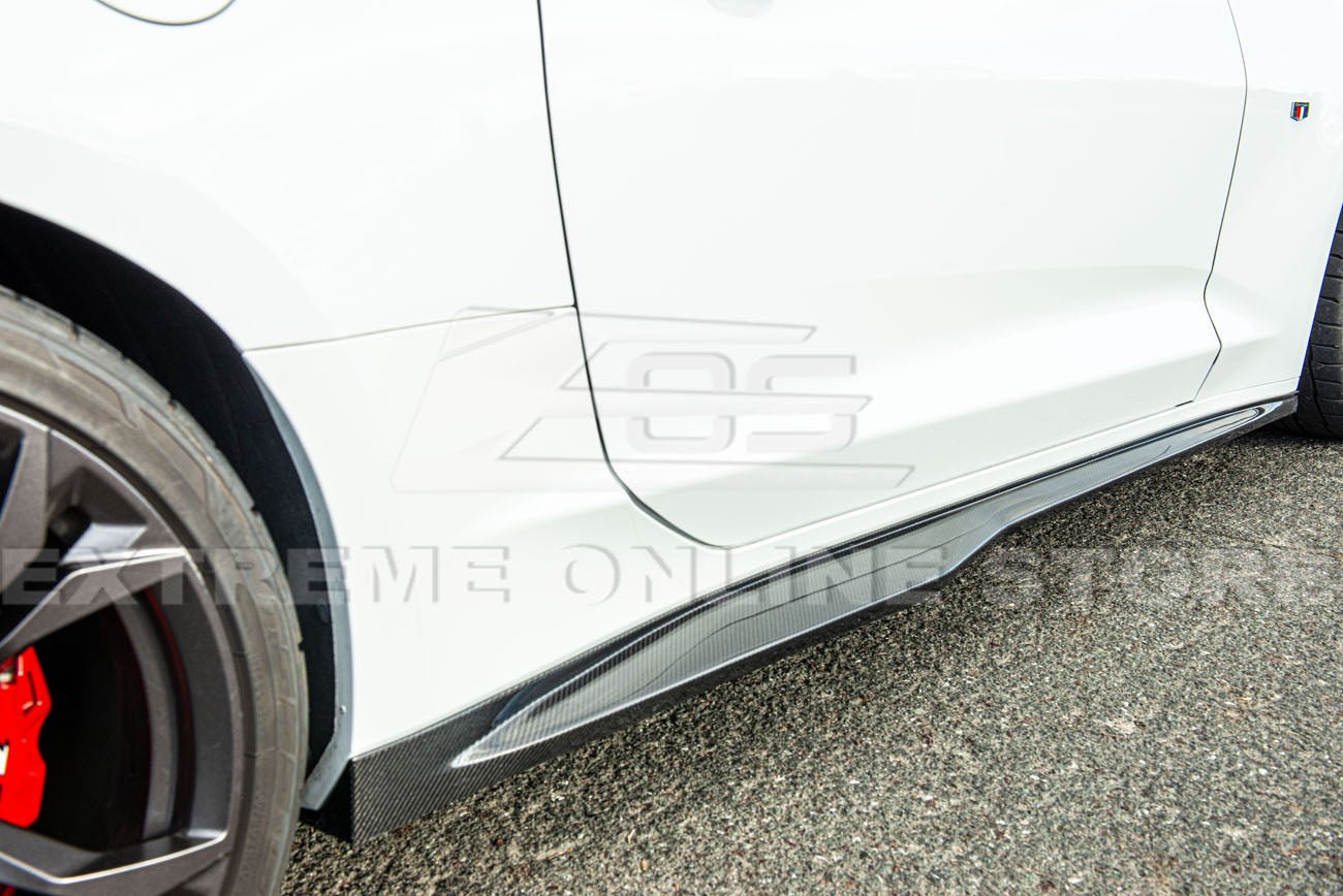 Chevrolet Camaro 6th Gen ZL1 Conversion Gloss Black Carbon Fiber Front Lip Splitter Side Skirts Kit 2019-2024