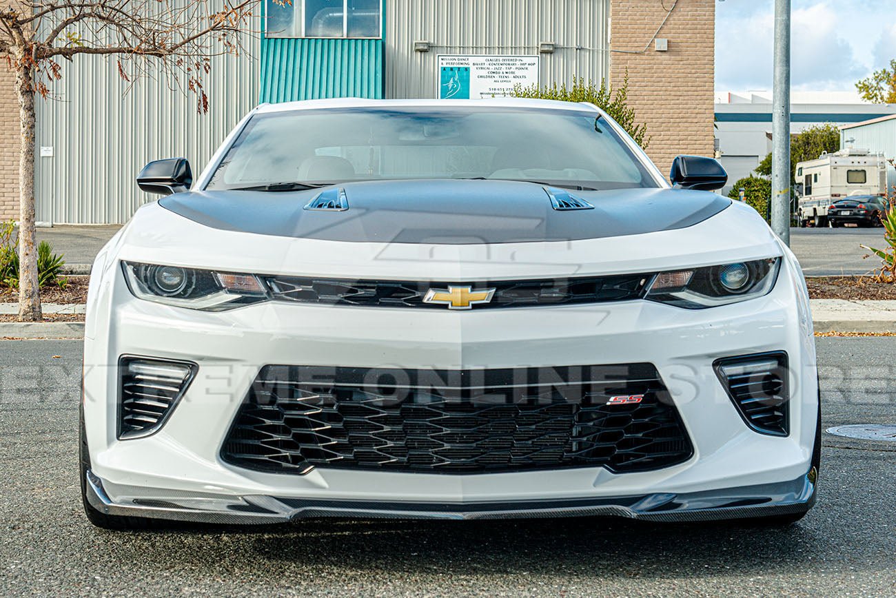 Chevrolet Camaro 6th Gen SS ZL1 Conversion Gloss Black Carbon Fiber Front Lip Splitter 2016-2018