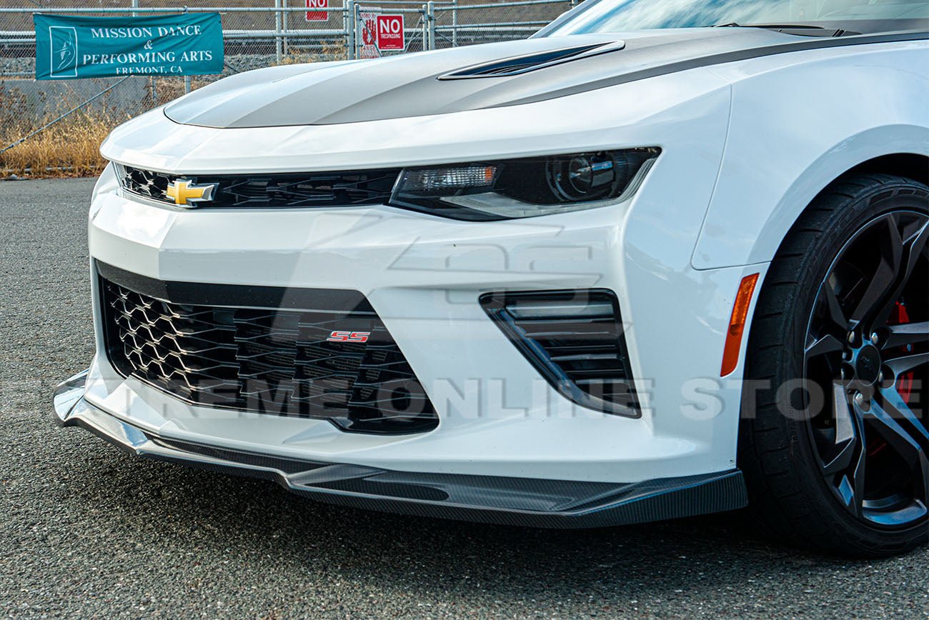 Chevrolet Camaro 6th Gen SS ZL1 Conversion Gloss Black Carbon Fiber Front Lip Splitter 2016-2018