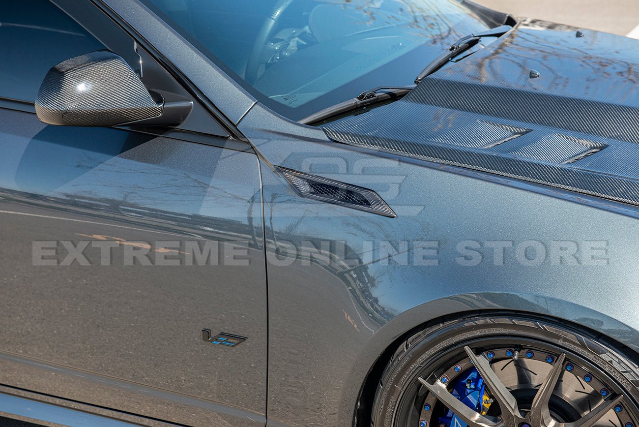 Cadillac CTS-V V2 Factory Style Dry Carbon Fiber Side Fender Vents 2009-2015