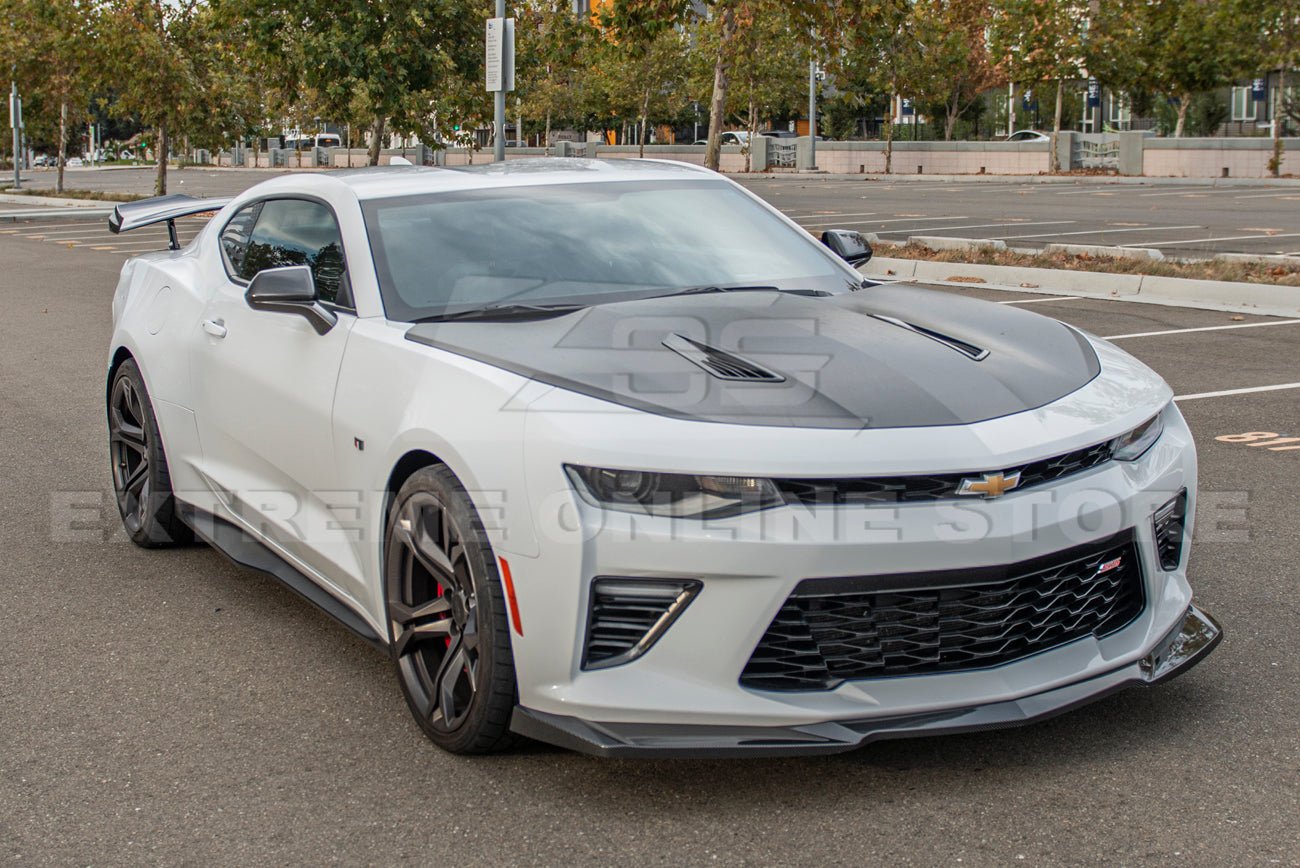 Chevrolet Camaro 6th Gen SS ZL1 Conversion Gloss Black Carbon Fiber Front Lip Splitter 2016-2018
