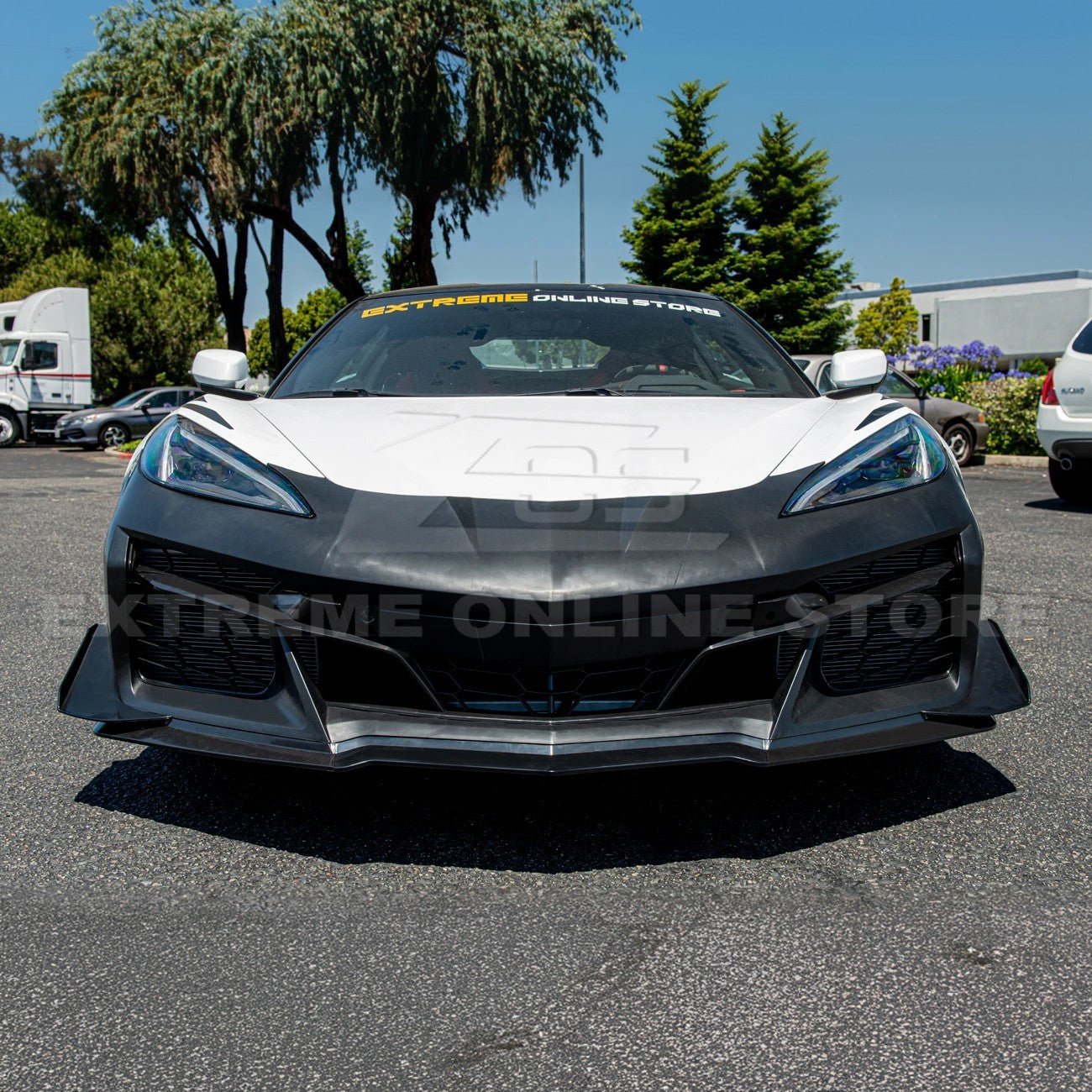Chevrolet Corvette C8 Z06 Conversion Style Unpainted Front Bumper Kit 2020-2024