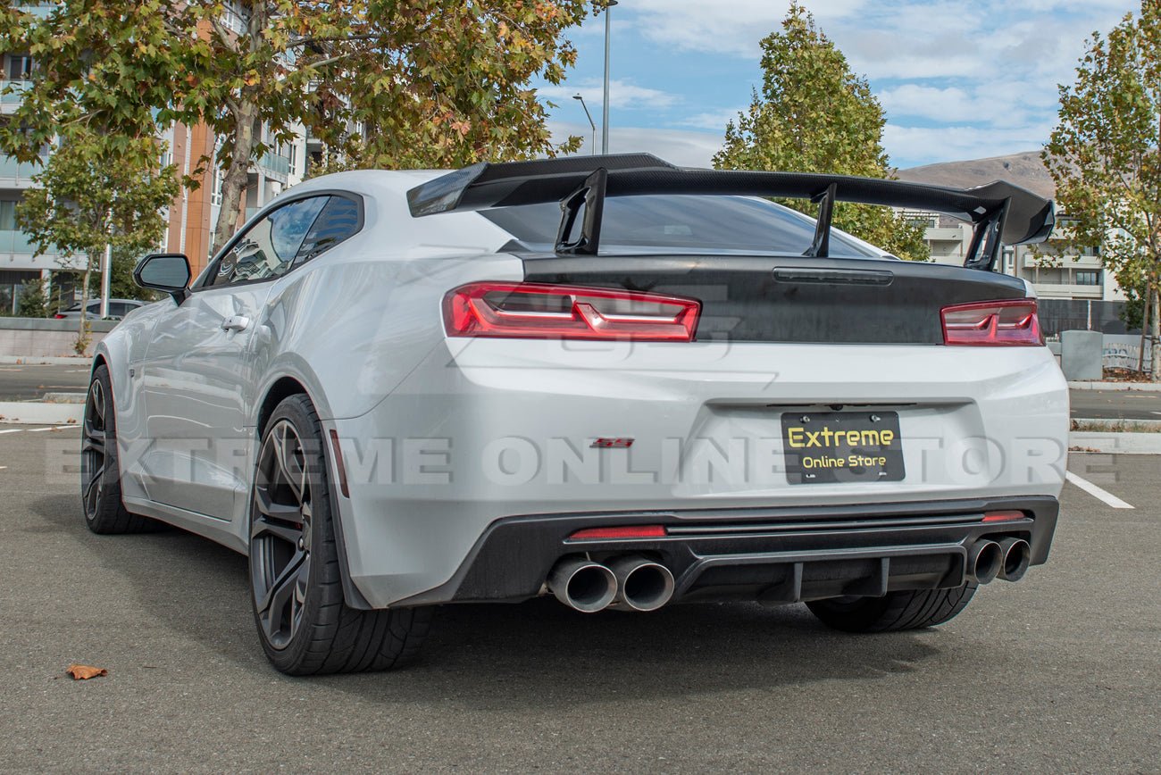 Chevrolet Camaro 6th Gen ZL1 1LE Style Gloss Black Carbon Fiber High Wing Rear Trunk Spoiler 2016-2024