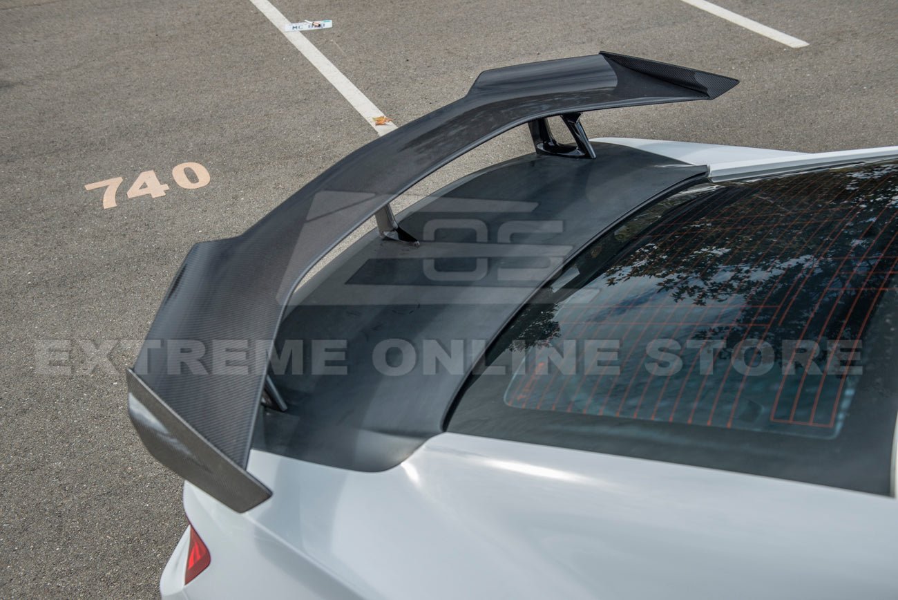 Chevrolet Camaro 6th Gen ZL1 1LE Style Gloss Black Carbon Fiber High Wing Rear Trunk Spoiler 2016-2024