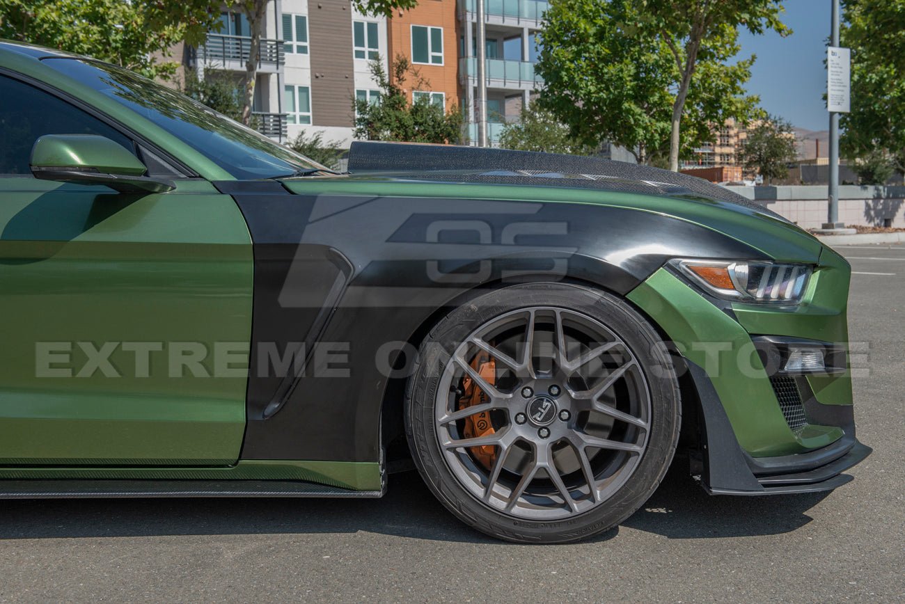 Ford Mustang S550 GT350 Style Front Side Fenders Primer Black 2015-2017