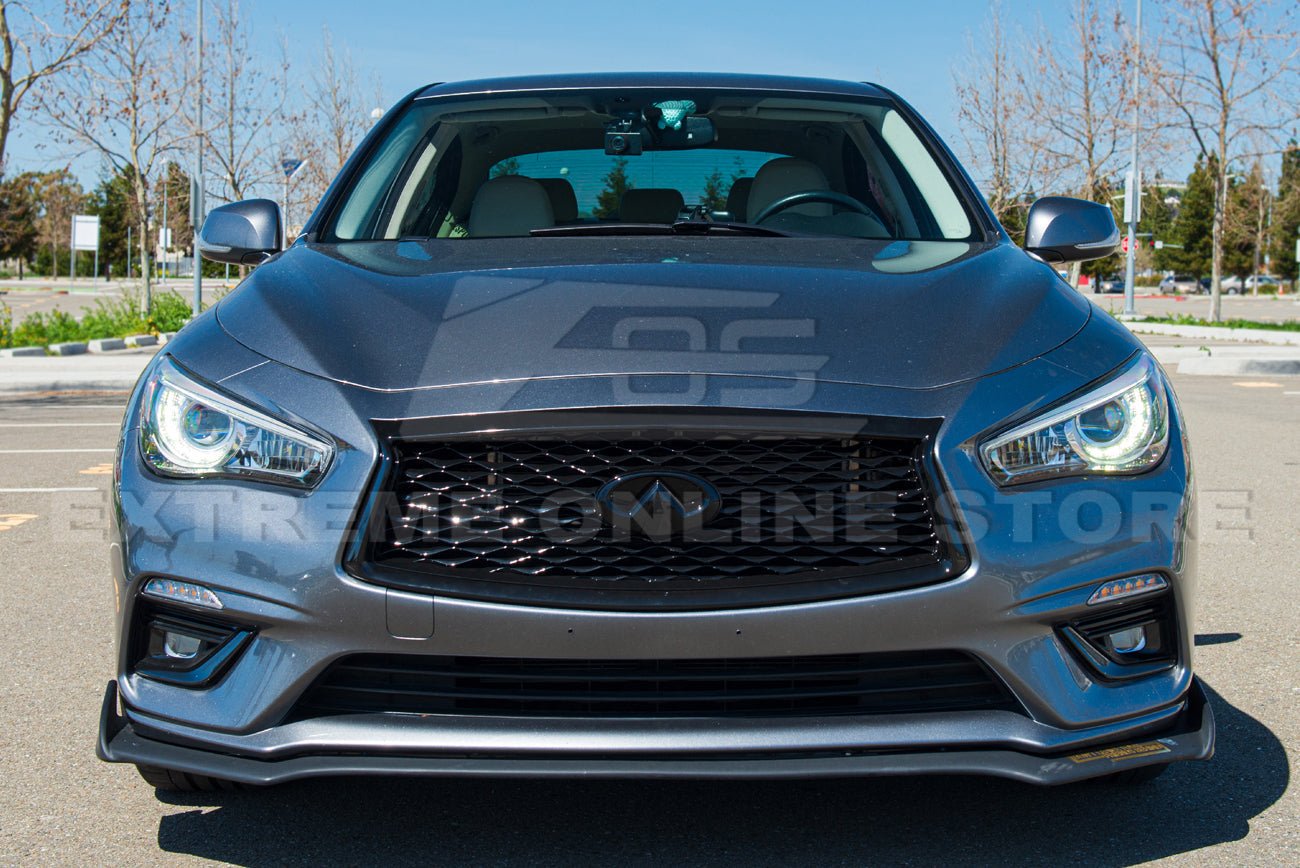 Infiniti Q50 Gloss Black Front Bumper Grille Cover 2018-Up