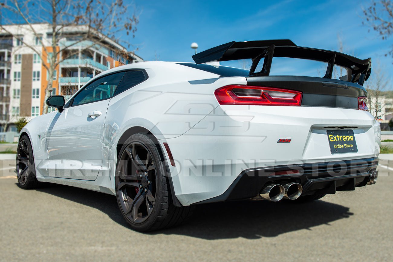 Chevrolet Camaro 6th Gen ZL1 1LE Style Gloss Black Carbon Fiber High Wing Rear Trunk Spoiler 2016-2024