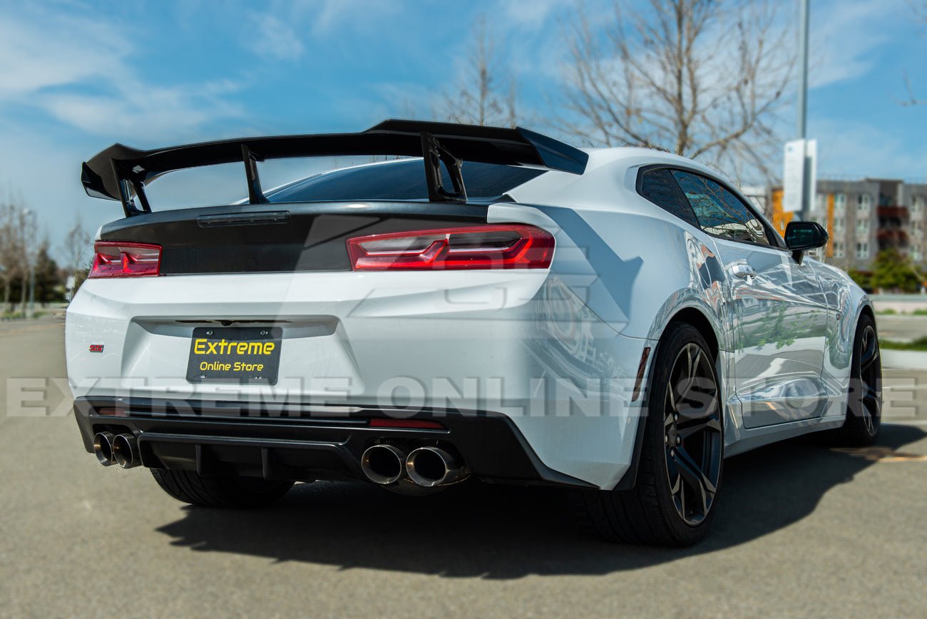 Chevrolet Camaro 6th Gen ZL1 1LE Style Gloss Black Carbon Fiber High Wing Rear Trunk Spoiler 2016-2024