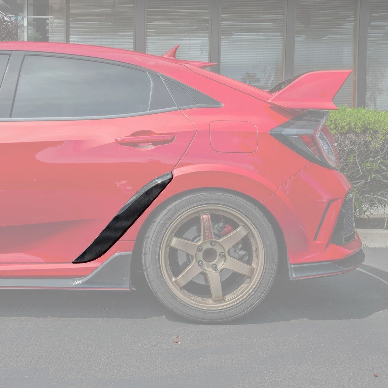 Honda Civic Type R FK8 Varis Style Carbon Fiber Rear Door Fender Trim Covers 2017-2021