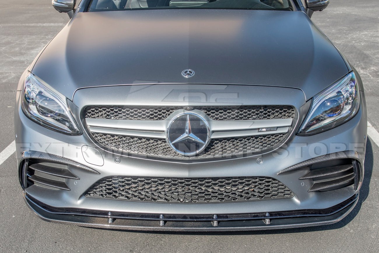 Mercedes-Benz C-Class W205 C205 AMG Style Carbon Fiber Front Splitter Lip 2019-Up