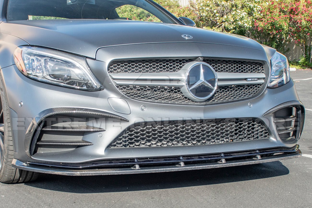 Mercedes-Benz C-Class W205 C205 AMG Style Carbon Fiber Front Splitter Lip 2019-Up