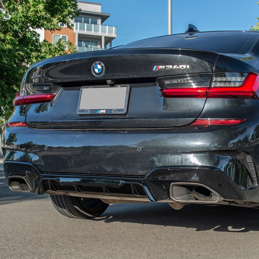 BMW G20 M340i M Performance Style Gloss Black Rear Bumper Lower Diffuser 2019-Up