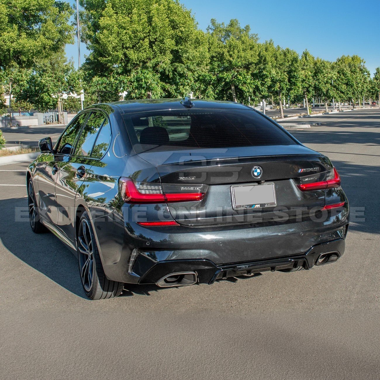 BMW G20 M340i M Performance Style Gloss Black Rear Bumper Lower Diffuser 2019-Up