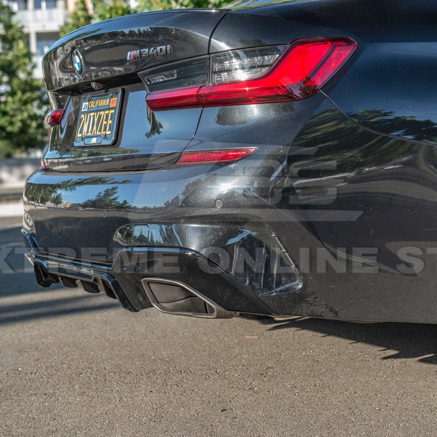 BMW G20 M340i M Performance Style Gloss Black Rear Bumper Lower Diffuser 2019-Up