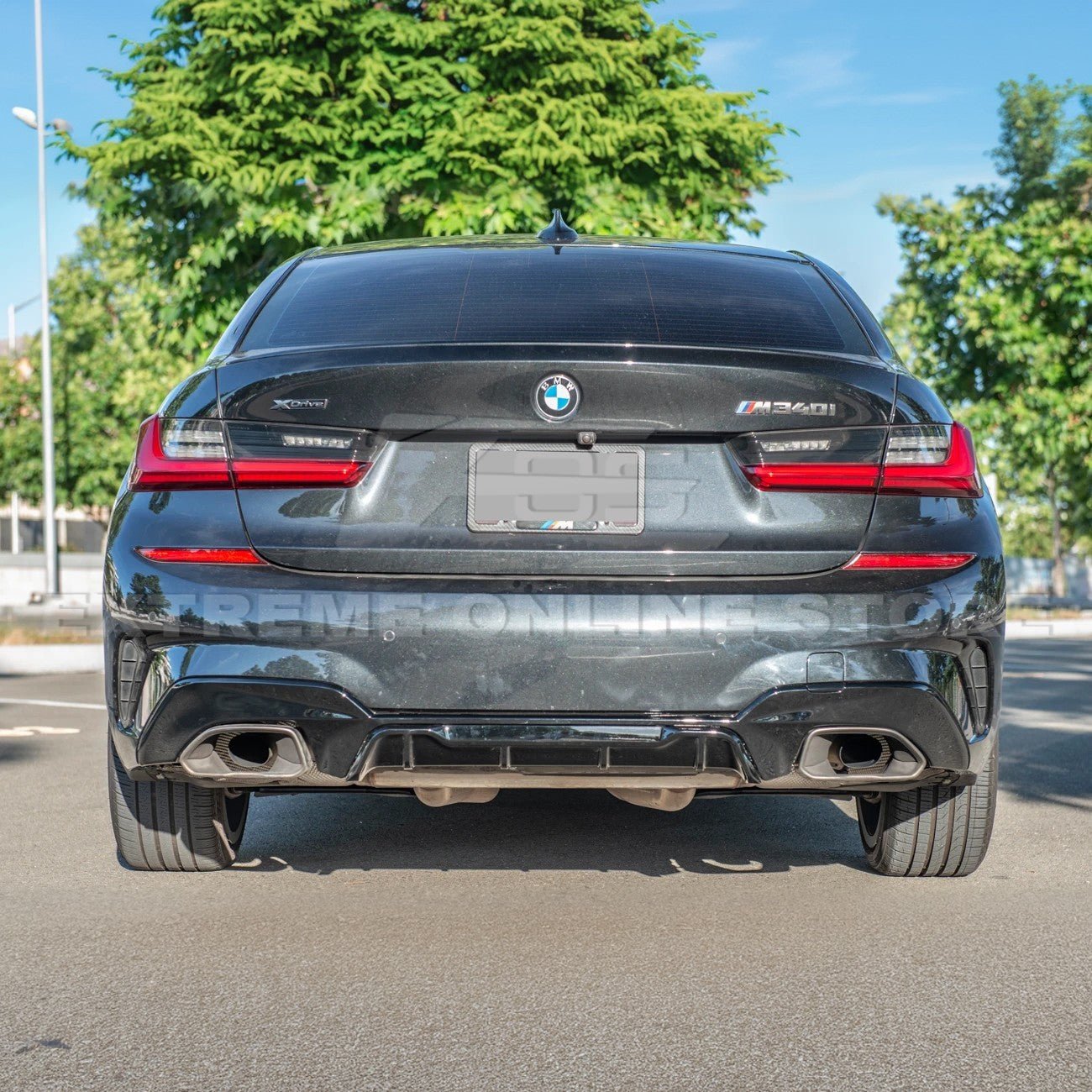 BMW G20 M340i M Performance Style Gloss Black Rear Bumper Lower Diffuser 2019-Up