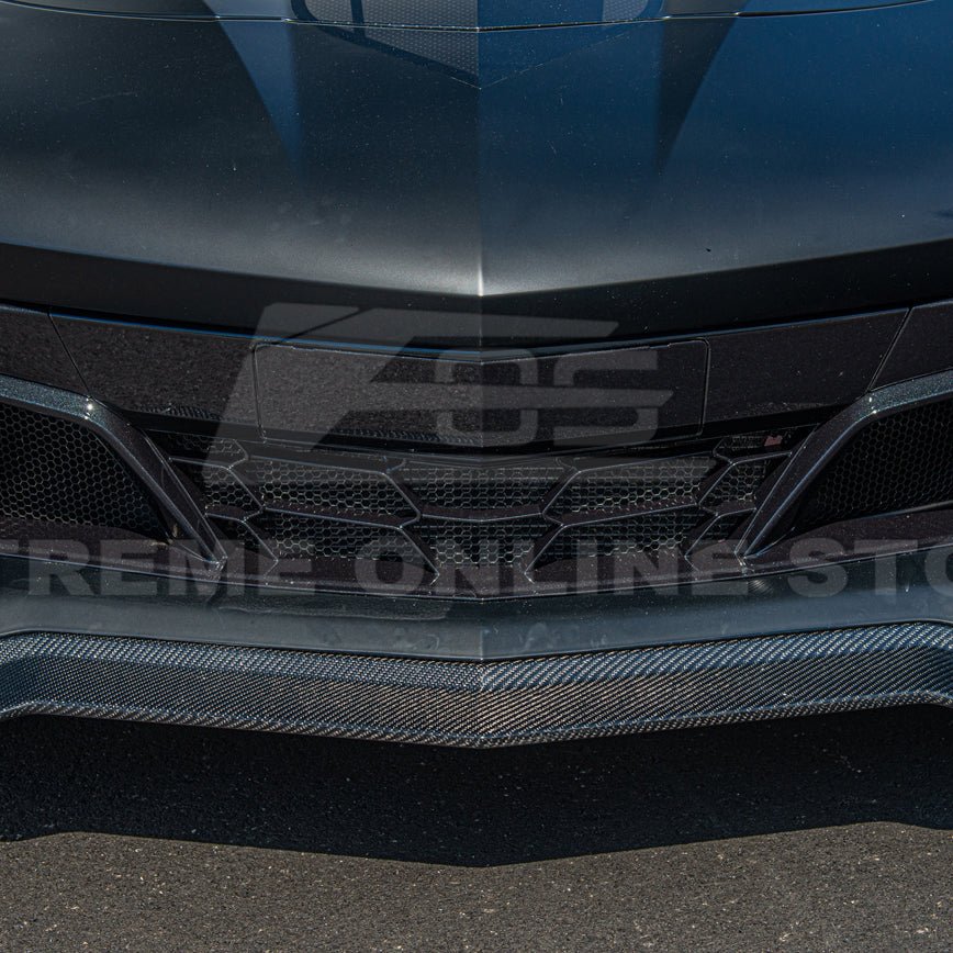 Chevrolet Corvette C8 Z06 Z07 Style Carbon Fiber Front Splitter and Canards Kit 2023-Up
