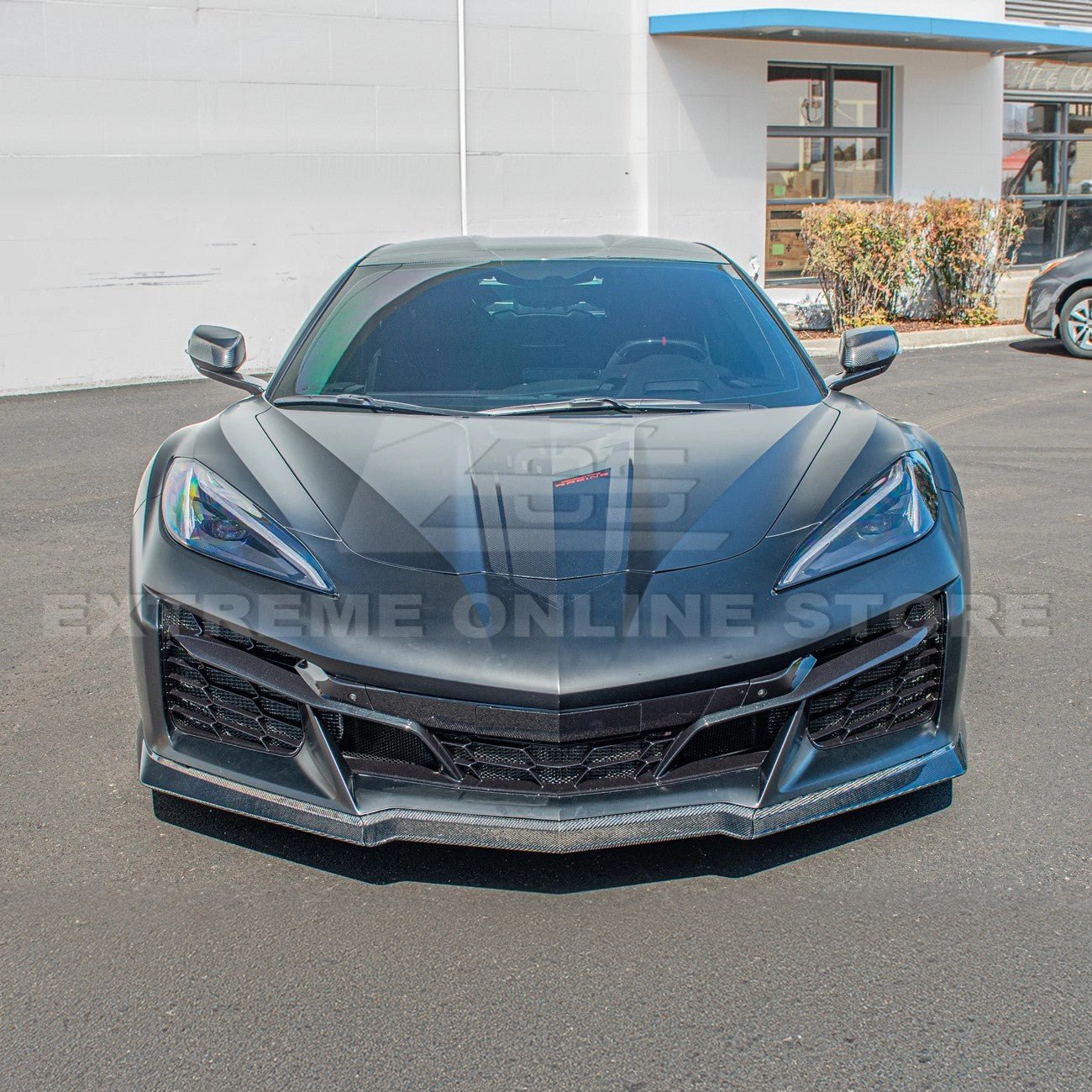 Chevrolet Corvette C8 Z06 Z07 Style Carbon Fiber Front Splitter and Canards Kit 2023-Up