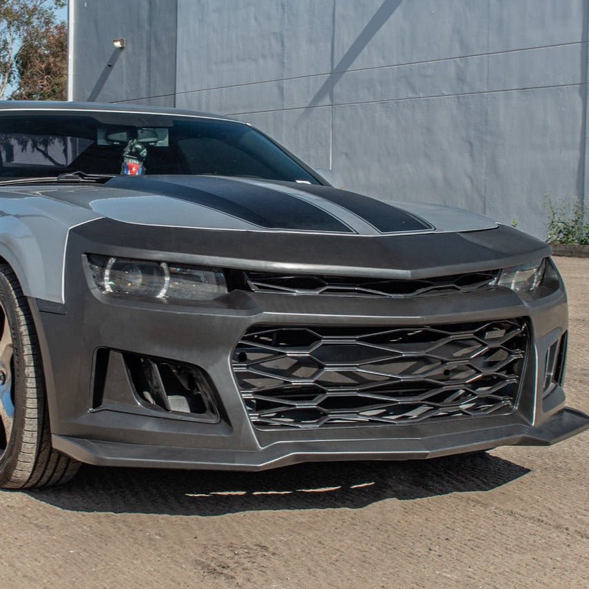 Chevrolet Camaro 5th Gen ZL1 Style Primed Black Front Bumper Kit 2014-2015