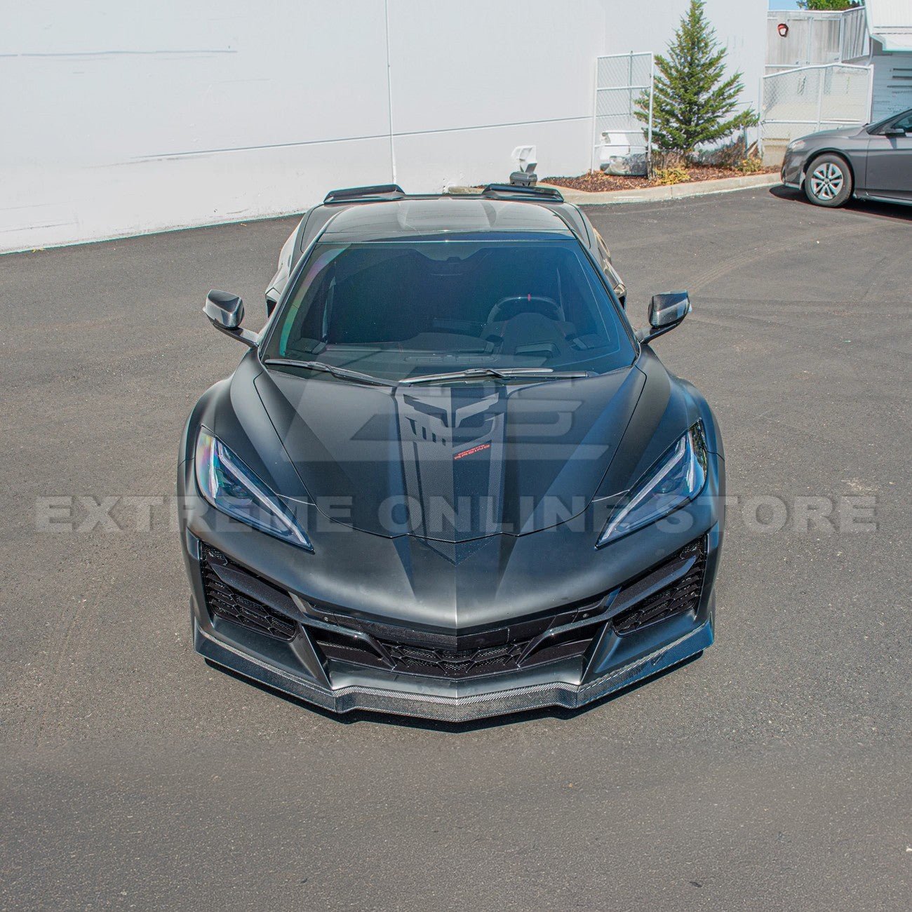 Chevrolet Corvette C8 Z06 Z07 Style Carbon Fiber Front Splitter and Canards Kit 2023-Up
