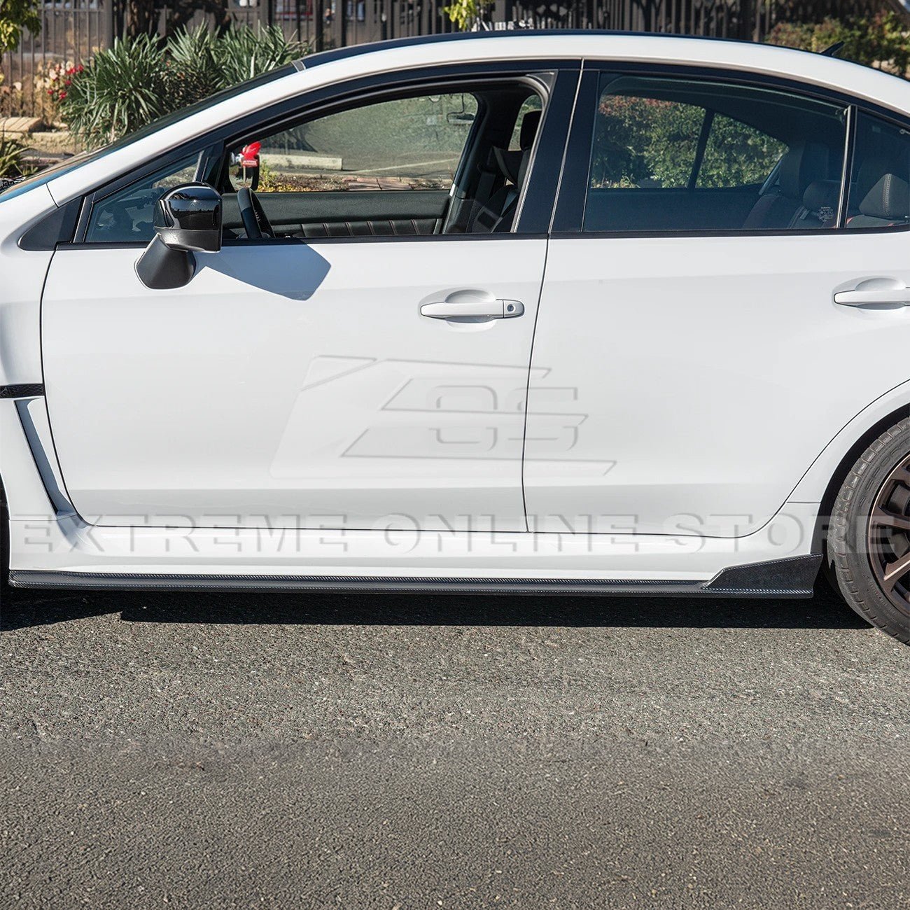 Subaru WRX STI VA CS Version 2 Carbon Fiber Primer Black Side Skirts Rocker Panels 2015-2021
