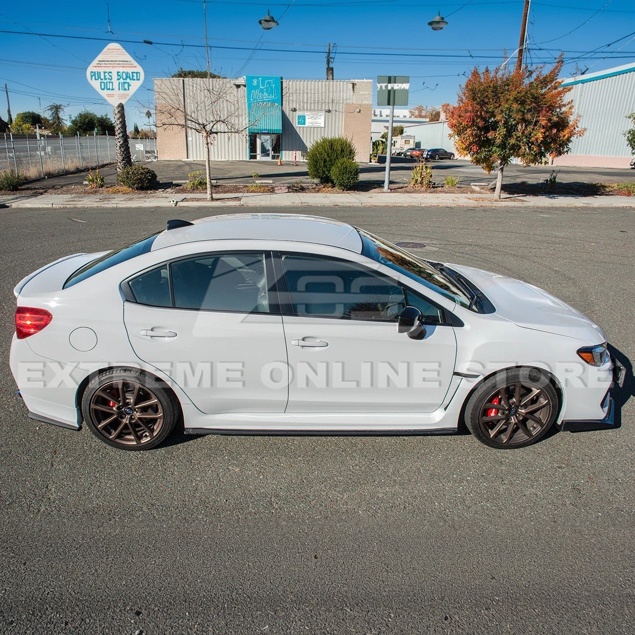 Subaru WRX STI VA CS Style Carbon Fiber Primer Black Side Skirts Rocker Panels 2015-2021