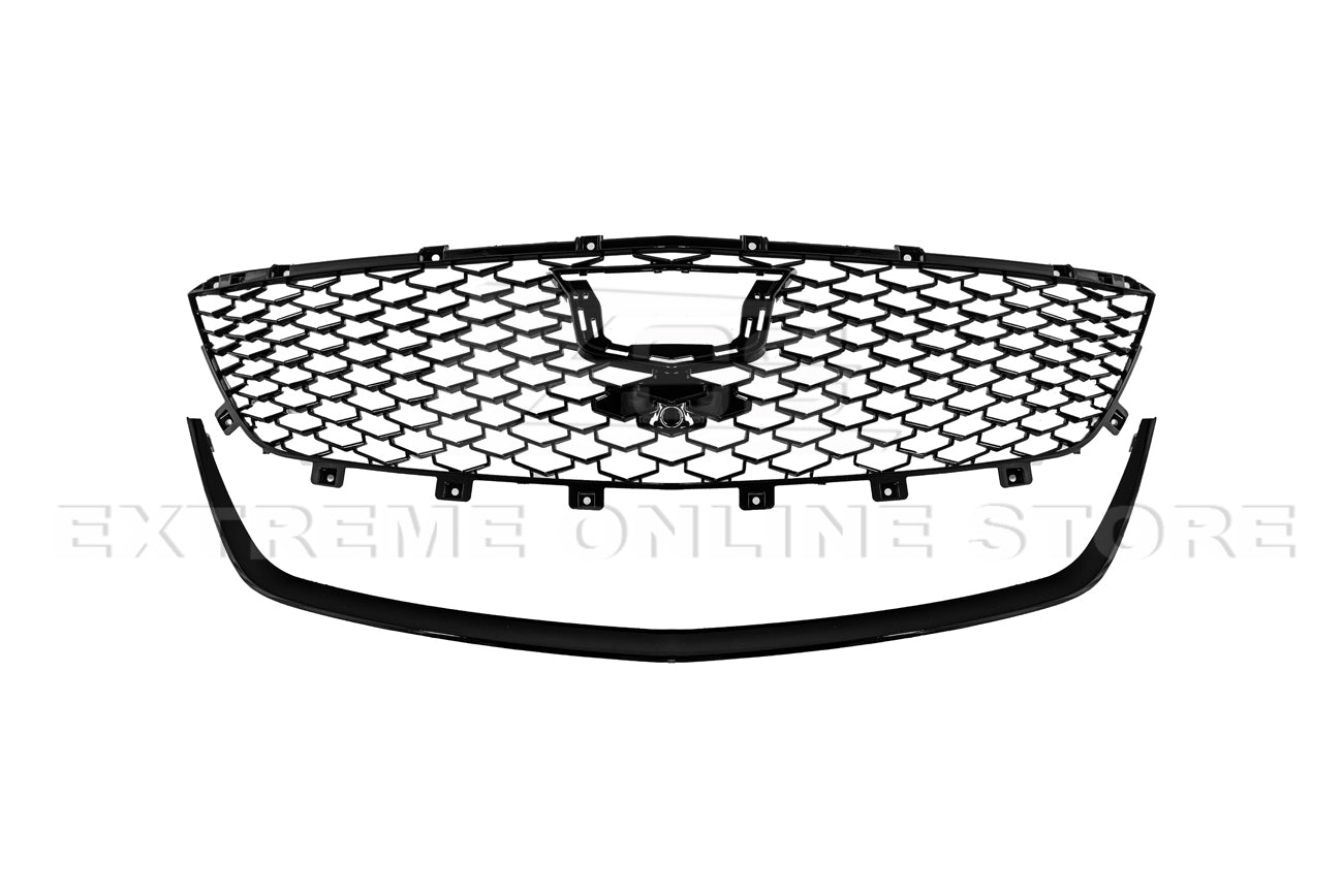Cadillac CT5 Alpha CT5-V Blackwing Style Gloss Black Front Bumper Grille Cover 2020-2024