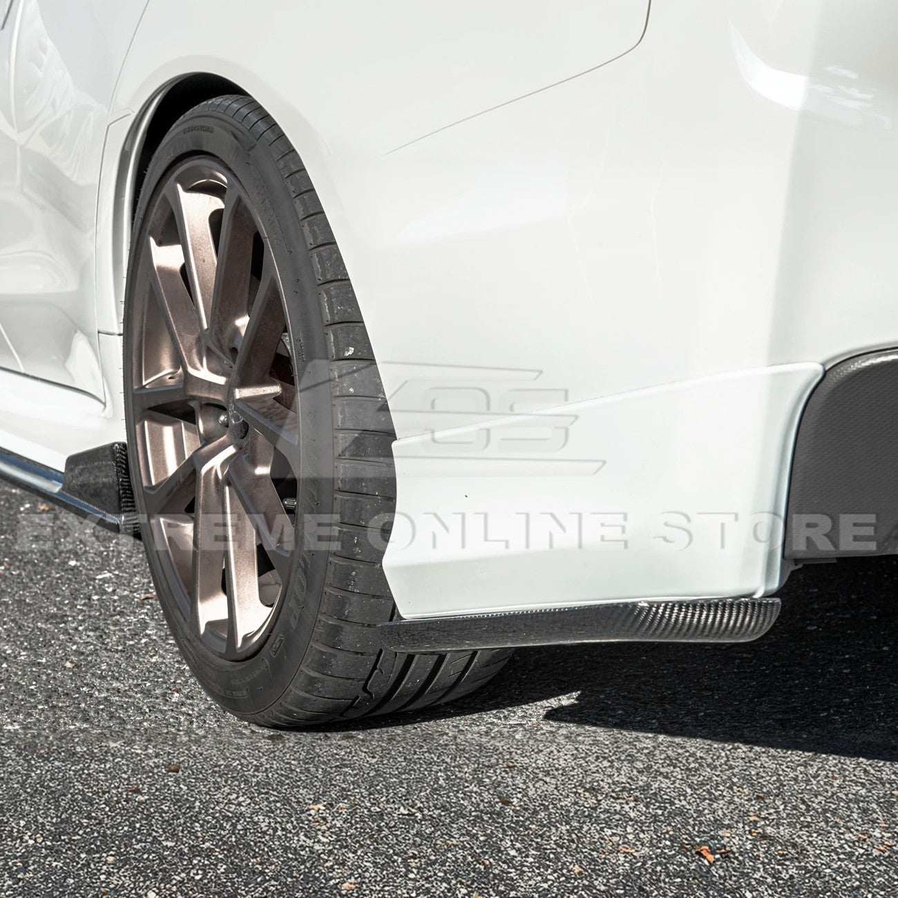 Subaru WRX STI VA CS Style Primer Black Carbon Fiber Rear Apron Lip 2015-2021