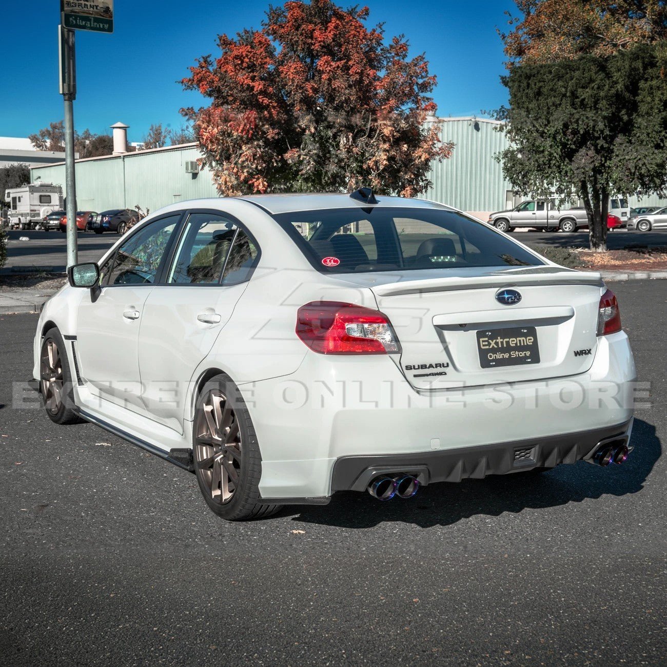 Subaru WRX STI VA CS Style Primer Black Carbon Fiber Rear Apron Lip 2015-2021