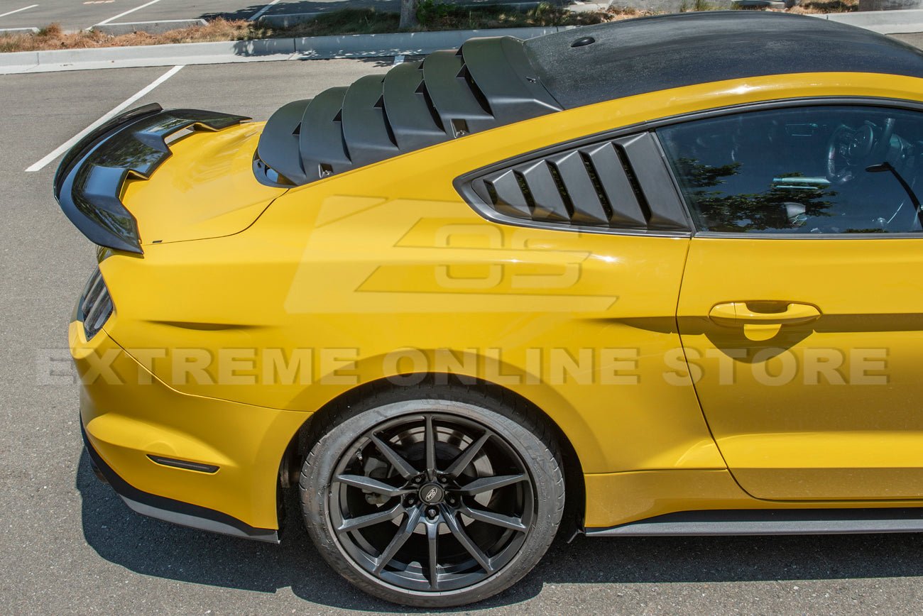 Ford Mustang S550 Rear Side Window Louvers Primer Black 2015-2023