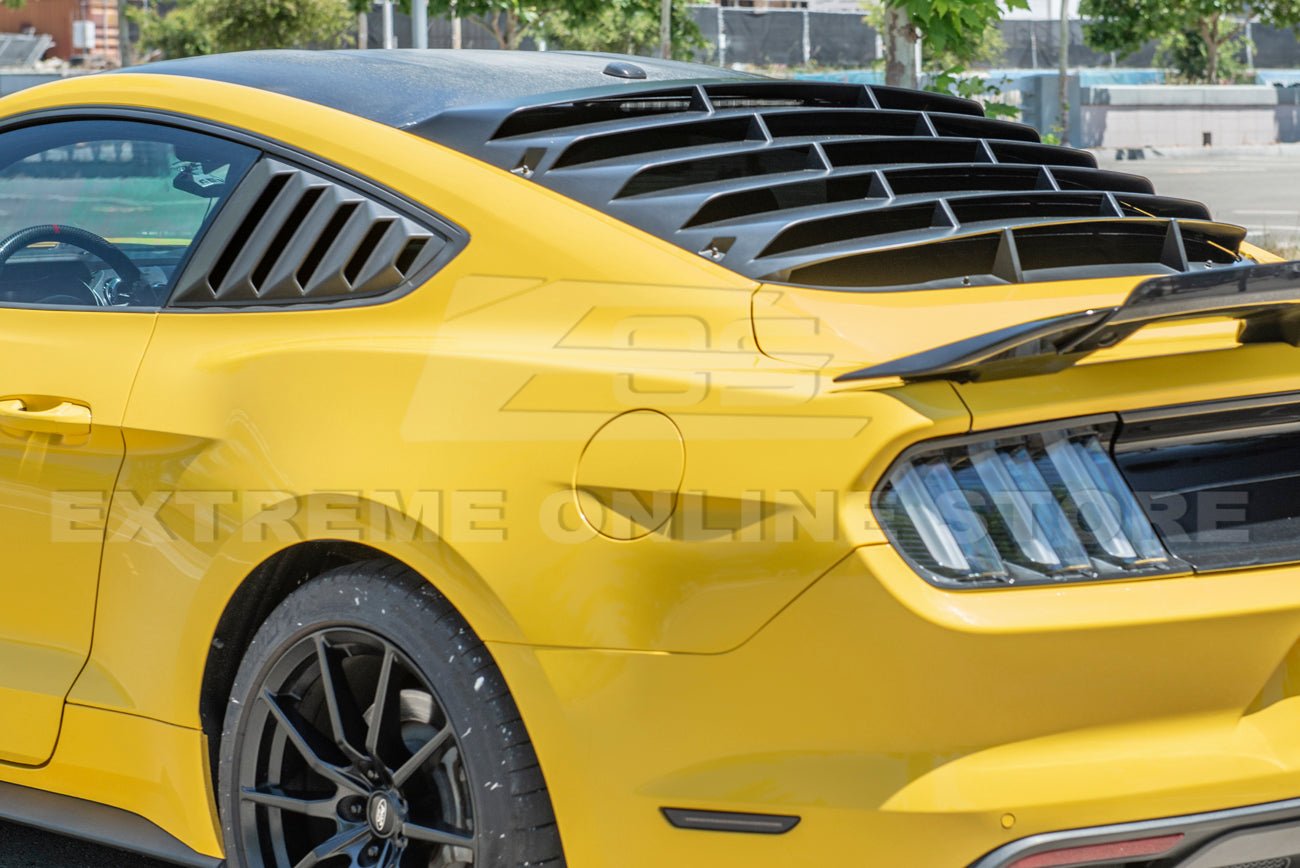 Ford Mustang S550 Rear Side Window Louvers Primer Black 2015-2023