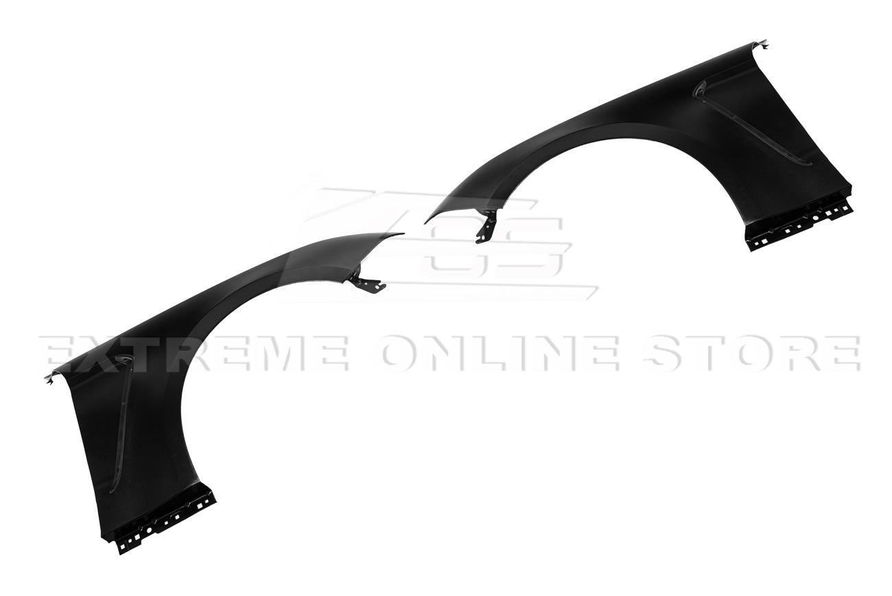 Ford Mustang S550 GT350 Style Matte Black Front Side Vented Fenders 2018-2023