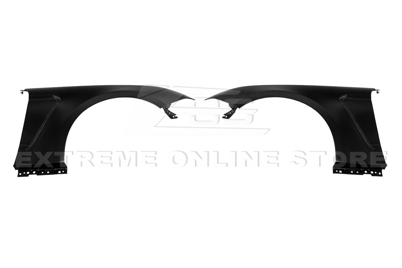 Ford Mustang S550 GT350 Style Matte Black Front Side Vented Fenders 2018-2023